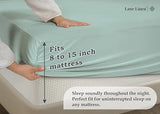 Fitted Twin XL Sheet - 4 Way Stretch Sheet with 360° Elastic Band - Upto 15" Deep Pocket Fitted Bottom Sheet - Ultra Soft, Fade Resistant, Breathable & Anti Shrink - Perfect for Dorm Rooms - Cool Blue LANE LINEN