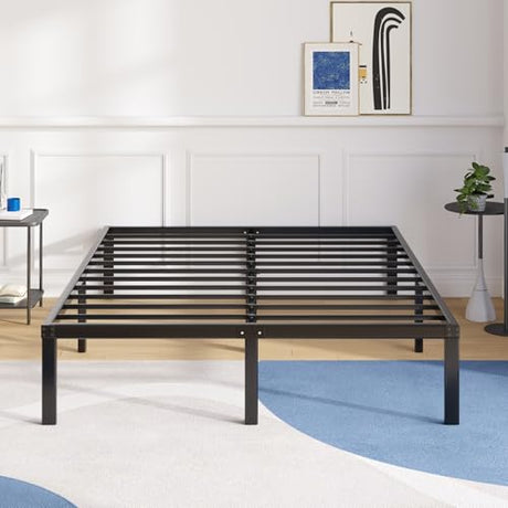 Avenco Metal Platform Bed Frame Full Size 14 Inch – Noise Free Quiet Design, Heavy Duty Steel Support, Under Bed Storage, Easy Assembly, No Box Spring Needed Avenco