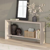 Henn&Hart 64" Wooden Rectangular Console Table Entryway Table, Sofa Table with Wooden Storage Shelf for Entryway, Living Room, Couch, Hallway, or Office, Beech White Henn&Hart