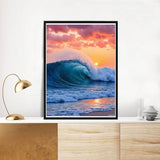 MOER SKY Diamond Art Kits for Adults Ocean Wave Sunset Beauty DIY Frameless Diamond Painting Art and Crafts, Art Painting Kits with Diamond Home Wall Decor MOER SKY