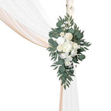 BMQDSM Faux Flowers Arch Flowers with Drapes (Set of 5) Wedding Decor and Wedding Arch Draping Artificial Flower Arrangements Wedding Decorations for Reception Wedding (White) BMQDSM