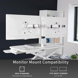 VIVO Height Adjustable 32 inch Standing Desk Converter with Dual 13 to 30 inch Monitor Stand, Sit Stand Monitor Mount and Desk Riser, White, DESK-V000K-M2W VIVO