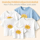 HTVRONT Tshirt Ruler Guide for Vinyl Alignment - Transparent PVC Tshirt Measurement Tool for Heat Press in HTV Vinyl, All-in-ONE T Shirt Ruler to Center Design and Craft Sewing HTVRONT