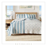 Great Bay Home Full/Queen Coastal Quilt Bedding Set, Summer Coastal Quilt with Shams, Beach 3-Piece Reversible All Season Bedspread Quilt Set. Lightweight Nautical Quilted Coverlet. Blue. Great Bay Home