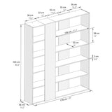 Rachele Modern Oak Bookcase - Versatile Double-Sided Storage Solution for Home and Office Mobili Fiver
