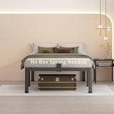 MAF 18 Inch Twin XL Bed Frames with Round Corner Legs Mattress Slide Stopper No Box Spring Needed Heavy Duty Metal Platform Bed Frame Under-Bed Storage Space, 3000 LBS Steel Slats Support MAF