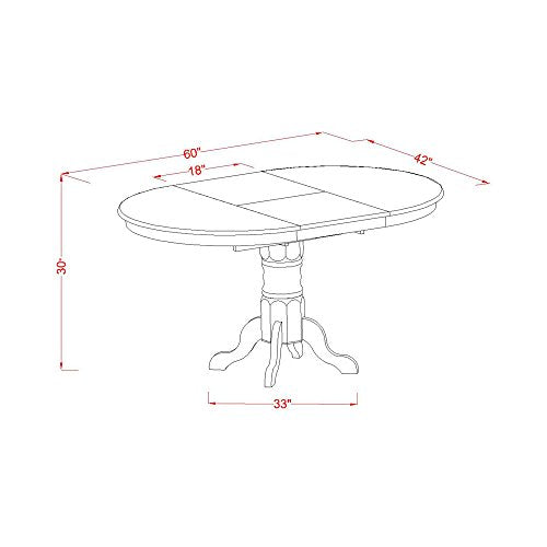East West Furniture KENI7-BCH-LC 7 Piece Dining Room Furniture Set Consist of an Oval Kitchen Table with Butterfly Leaf and 6 Faux Leather Upholstered Chairs, 42x60 Inch, Black & Cherry East West Furniture