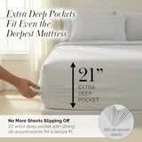 Southshore Fine Living, Inc. 21-Inch Extra Deep Pocket Queen Sheet Set 6 Piece for Tall Mattress, Pet Hair Resistant Bedding, Microfiber Queen Size Sheets, Breathable Easy Care, Light Grey Sheets Southshore Fine Living, Inc.