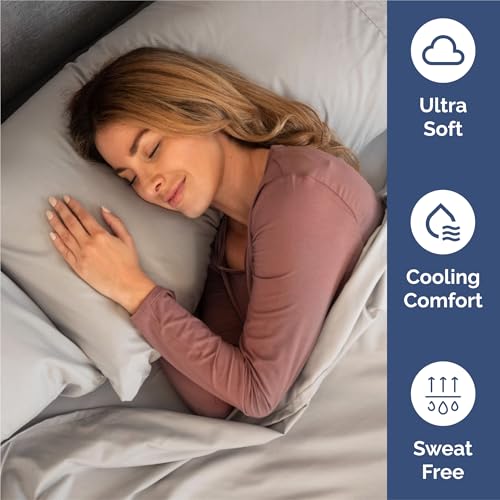 King Size 4 Piece Sheet Set - Comfy Breathable & Cooling Bed Sheets Set - Hotel Luxury Bedding for Women, Men, Kids, Teens, Boys & Girls - Deep Pockets, Soft and Wrinkle Free - Oeko-Tex - Light Grey CGK Unlimited