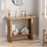 LIFECHOVY Farmhouse Wood Entryway Table Narrow Console Tables with Storage Behind The Couch Sofa, Entrance Side Table with Shelves for Hallway, Living Room, Foyer, Rustic LIFECHOVY