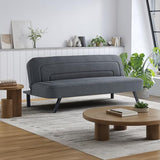 Serta Fairwood 66.1" Convertible Futon Sofa, Short Twin Size, Modern Boho, Dream Coil Comfort, Fingerguard Pinch Point Protection, Soft Woven Polyester Fabric, Charcoal Serta