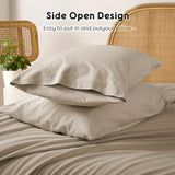 Shilucheng 100% French Linen Sheets - Queen Size Bed Sheets, Breathable & Cooling Pure Linen Sheets,Soft Durable and Tear Resistant -16 Inch Deep Pocket - 4Pcs (Linen, Queen) Shilucheng