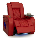 Seatcraft Virtuoso LT Zero-Gravity HeatZero Italian Leather Home Theater Seating, Heat & Massage, Power Headrest, Power Recline, Single Recliner, Red
