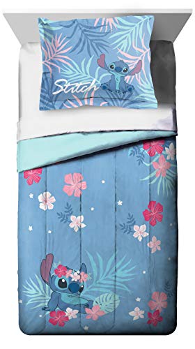 Disney Lilo & Stitch Paradise Dream Twin Comforter & Sham Set - Super Soft Kids Reversible Bedding - Fade Resistant Microfiber (Official Disney Product) Jay Franco