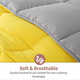 APSMILE Reversible Full/Queen Bed Comforter - All-Season Down Alternative Comforter, Ultra-Soft Cloud Fluffy Microfiber Quilt Duvet, Illuminating Yellow/Ultimate Gray APSMILE