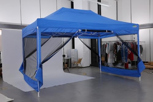 COBIZI 10x15 Canopy Tent, Heavy Duty Pop up Canopy with Sidewalls, Waterproof Easy Setup Canopy with Mosquito Netting, Outdoor Instant Screen Tents for Parties, Wedding, Backyard with Carry Bag, Gray COBIZI