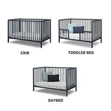 Sorelle Furniture Happy Crib 3-in-1 Convertible Crib, Made of Sustainable Beech Wood, Wooden Baby Bed, Toddler Bed and Child’s Daybed, Simplistic Nursery Furniture (Midnight) Sorelle