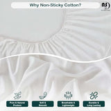 4 Piece Premium Sheet Set Cotton Full, 100% Egyptian Cotton, 12 Inch Deep Pocket of Cotton Sheets, White Solid NON Sticky cotton