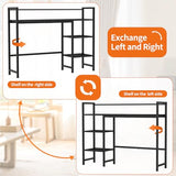 Snughome Desk Shelf, 38.6" Desk Hutch for Computer Monitor, Desktop Organizer Shelf, 4 Tier Desk Display Rack, Wood Desktop Bookshelf Storage Rack for Home Office Dorm, Black Snughome