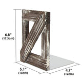 J JACKCUBE DESIGN Rustic Bookends 1 Pair, Decorative Farmhouse Bookend for Heavy Books Magazine DVD on Desk Table Shelf - MK709A J JACKCUBE DESIGN