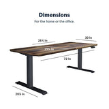 Vari Classic Electric Standing Desk - VariDesk Height Adjustable Sit/Stand Desk - Dual Motor with Memory Presets, Stable T-Style Legs - Gaming or Home Office Workstation - 72”x30”, Reclaimed Wood Vari