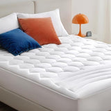 Bedsure King Mattress Pad - Quilted Fitted Mattress Topper Protector with 8-21 Inches Deep Pocket, Noiseless Breathable Bed Cover Padded, Machine Washable, White, 78x80 Inches Bedsure