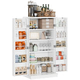 Shintenchi Kitchen Pantry Cabinet,5 - Layer Storage Cupboard with Adjustable Shelves for Organizing and Storing Food Items,47'' Versatile Buffet Sideboard for Kitchen, Bathroom and Laundry,White Shintenchi