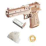 MU 3D Wooden Puzzle for Adults Model kit Building Wood Desert Eagle, Toy Wooden Puzzles Gun, DIY Kits for Men Gifts Birthday Collectible Hobbies Kit