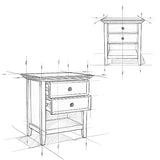 SIMPLIHOME Amherst SOLID WOOD 24 Inch Wide Traditional Bedside Nightstand Table in Black, For the Living Room and Bedroom SIMPLIHOME