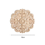 MUXSAM Retro Wood Carved Onlays Appliques, Round Solid Woodcarvings Center Decals for Closet Door Cabinet Drawer Wall Ceilling Dresser Wardrobe MUXSAM