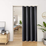 ChrisDowa Blackout Door Curtains for Doorway Privacy, Grommet Closet Curtains for Bedroom Closet Door, Thermal Insulated Temporary Doorway Cover Room Divider Drapes (1 Panel, Dark Grey, 34 x 80 Inch) ChrisDowa