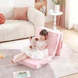 Givjoy Foldable Floor Mattress for Kids, Glow in The Dark Pink Moon Toddler Washable Tri Folding Floor Mat for Nap Daycare, Child Trifold Futon Sofa Bed with Storage Bag for Playroom Girls and Boys Givjoy