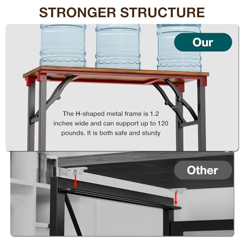 TEMI Small Computer Desk Folding Table - 35.8" Foldable Office Desk, No Assembly, Perfect for Small Spaces in Bedroom, Dorm, or Apartment, Portable Mini Desk or Study Table with Compact Design, Brown TEMI