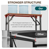 TEMI Small Computer Desk Folding Table - 35.8" Foldable Office Desk, No Assembly, Perfect for Small Spaces in Bedroom, Dorm, or Apartment, Portable Mini Desk or Study Table with Compact Design, Brown TEMI