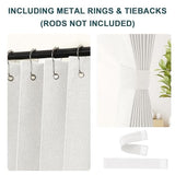 Turquoize 100% Blackout Curtains for Sliding, Accordion & Patio Doors - Extra Wide, Folding Closet Door Curtain with Hooks, Room Divider - W100 x L78, Off White Turquoize