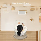 YHdtUO Standing Desk Adjustable Height, Manual Crank Stand Up Desk, White Computer Desk, Carbon Steel Table Legs, Home Office Desk, 1.5 Cm Thick Panel,One Color-120x60cm/47.2x23.6in YHdtUO