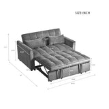 3 in 1 Convertible Sleeper Sofa Bed,Modern Velvet Loveseat Futon Couch Pullout Couches Bed,Small Love Seat Lounge Sofa w/Reclining Backrest, Toss Pillows, Furniture for Living Room (Dark Gray) YHUBHSIS
