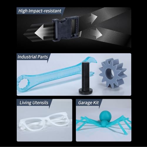 ABS Like 3D Printer Resin2.0, 405nm UV Curing 3D Printing Liquid Standard Photopolymer Resin for LCD DLP Resin 3D Printers Non-Brittle High Precision Enhanced Strength and Toughness