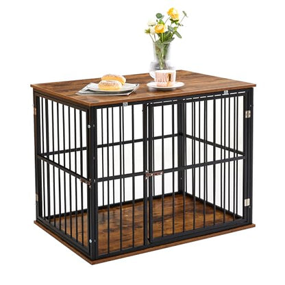 Made4Pets Dog Crate Furniture for Large Dogs, Big Dog Kennel House for Indoor and Outdoor Use, Heavy-Duty Dog Cage Chew-Resistant with Washable Cushion, Modern Side End Table, 31.1"*21.5"*25. - WoodArtSupply