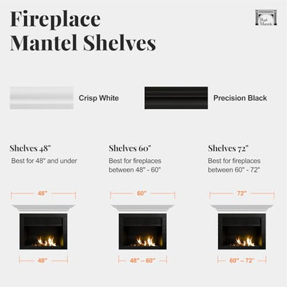 Pearl Mantels Shelves Clean and Sophisticated Painted MDF Mantel Shelf, 48", Crisp White