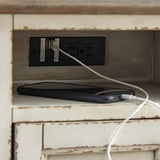 Signature Design by Ashley Realyn French Country Chair Side End Table with Outlets & USB Ports, Cream Antique White Signature Design by Ashley