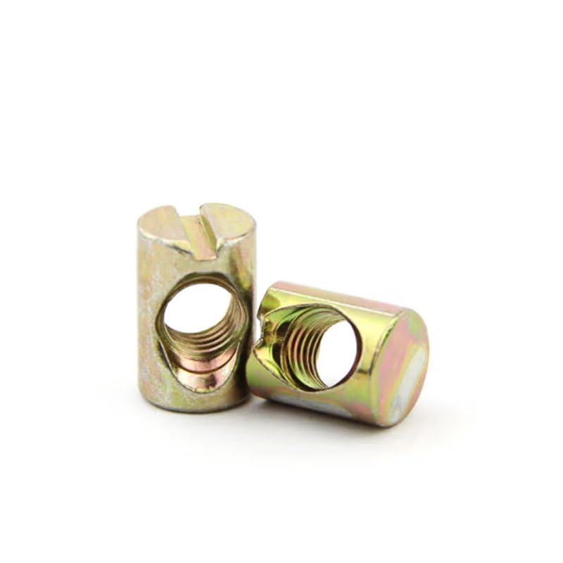 24pcs M6x11mm Barrel Bolts Cross- Dowel Slotted Nuts Baby Bed Crib Screws Hardware Replacement Kit for Bunk Bed Beds Headboards Chairs Furniture Lhazemu