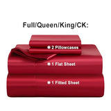 NTBAY Silk Satin King Sheet Set, 4-Piece Luxury and Soft Bedding Set Cooling Silky Sheets for Hair and Skin, Includes 2 Pillowcases, 1 Flat Sheet, 1 Fitted Sheet with Deep Pocket, Wine Red NTBAY