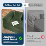 Cloud Boneless Convertible Floor Sofa Bed, 70" 4-in-1 Foldable Compressed Loveseat Lounge Sleeper 2 Seater Couches, High-Density Sponge & Corduroy Fabric Futon Daybed for Living Room Bedroom(Green) Living&Giving