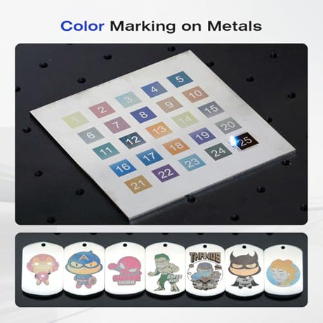 ComMarker B6 60W JPT Mopa Fiber Laser Engraver, Auto Focus Screen, Portable Laser Engraver, Color Marking, 150mm x 150mm, Lightburn Compatible, Laser for Metal, Plastic, Jewelry ComMarker