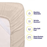 Twin Size Bed Sheets - 4 Piece 1500 Supreme Collection Fine Brushed Microfiber Deep Pocket Twin Sheet Set Bedding - 1 EXTRA PILLOW CASES, GREAT VALUE, Twin, Beige Sweet Home Collection
