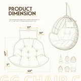 DANGHOOGY Outdoor Egg Chair Cushion, Waterproof Hanging Chair Cushion with Headrest Pillow, Egg Chair Replacement Cushion for Patio Furniture, U-Shaped Eggs Swing Cushion for Basket Chairs, Brown