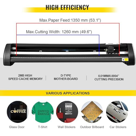8 in 1 Heat Press 15"x15" Sublimation Machine + 53" Vinyl Cutter/Plotter Cutting CooFel