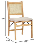 Powell Kasi Beige Rattan Cane Folding Foldable Dining Side Chair, Natural Powell