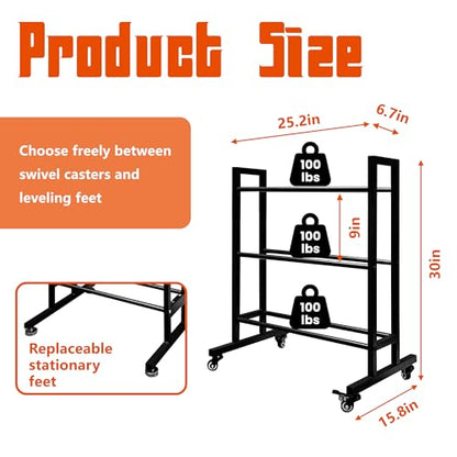 Koretech Filament Storage, 3D Printer Filament Storage Rack, Rolling Filament Spool Holders Racks with Wheels, Heavy Duty Metal 3 Tier Shelf for PLA/ABS/TPU/Nylon, Filaments Organzied for 3D Printing